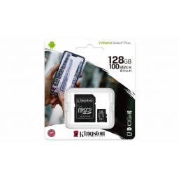 Memoria Micro SD 128GB Kingston c/adap Class 10 100mb/s